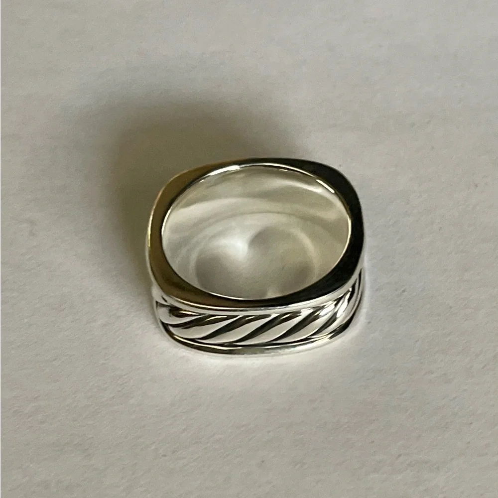 David Yurman Cable Sculpture Square Band Ring, Sterling Silver Size 12.5